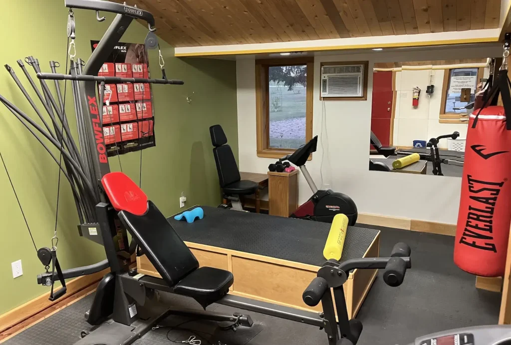 BraeBurn Inn's Exercise Room view to back from treadmill