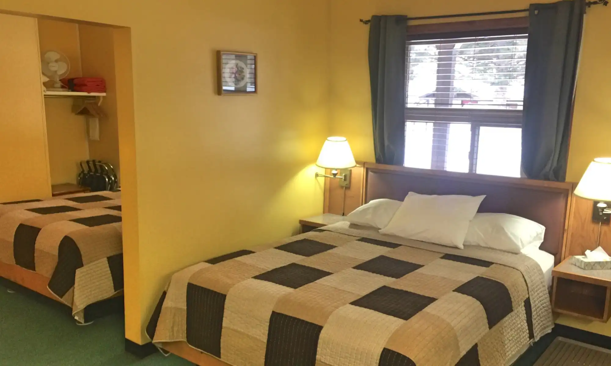 Room 17 beds with privacy wall between